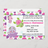 schepsels van zeeen in het kader van de zee-uitnod kaart (Voorkant / Achterkant)