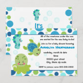 schepsels van zeeen in het kader van de zee-uitnod kaart (Voorkant / Achterkant)