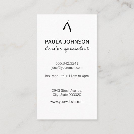 Scheren | Kappersgereedschap Visitekaartje (Achterkant)