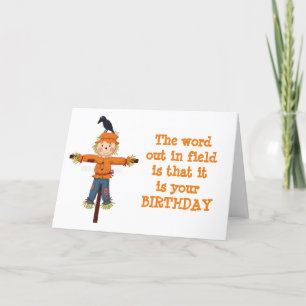 SCHERM EN KROW MET "BIRTHDAY WISHES"-KAART KAART