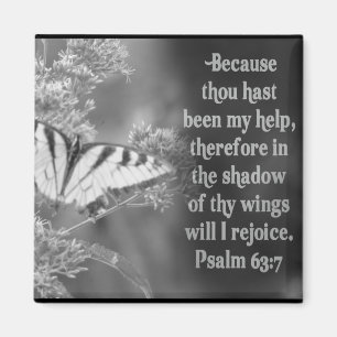 SCHERM PSALM 63:7 W/BUTTERFLIES MAGNEET