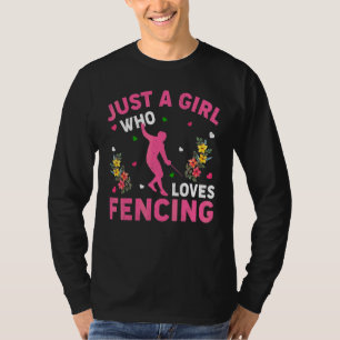 Schermen Gewoon Een Meisje Dat Van Schermen Houd T-shirt