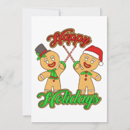 Schermen Kerstmis Gingerbread Mannen Vakantie Kers Feestdagenkaart