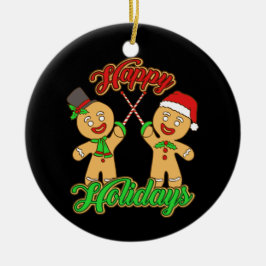 Schermen Kerstmis Gingerbread Mannen Vakantie Kers Keramisch Ornament