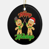 Schermen Kerstmis Gingerbread Mannen Vakantie Kers Keramisch Ornament (Links)