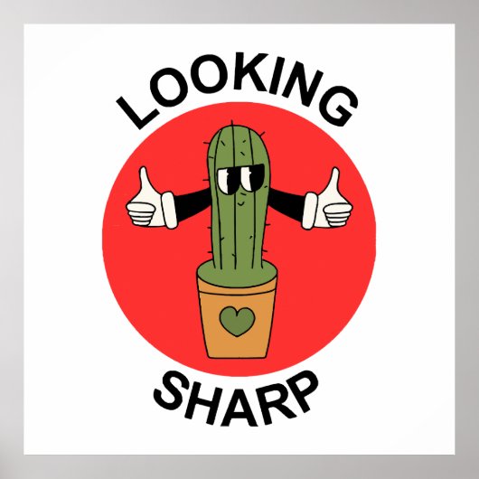 Scherp  Cactus Grappig Poster (Voorkant)
