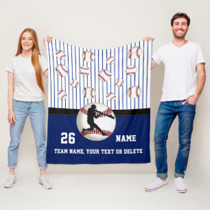 Scherp persoonlijke Blanket met Baseball, 3 tekst Fleece Deken