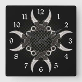 Scherp randen gebogen blades vierkante klok