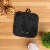 Scherpe faux gestempeld gevlekte zwarte pothouder pannenlap