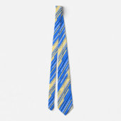 Scherpe geometrische diagonale gestreepte blauwe t stropdas (Achterkant)