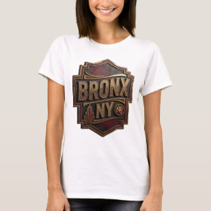 Scherpe Goud BRONX NY Slogan T-shirt