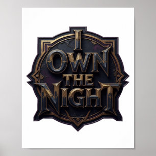 Scherpe Goud I BEZIT DE NACHT Tekst Ontwerp Poster