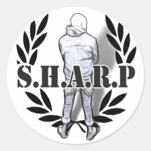 scherpe huidplooi ronde sticker