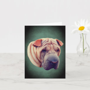Scherpe Lei Hond Gezicht Notitiekaart