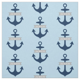 Scherpe Navy Blau Gepersonaliseerde Naam Boot Anke Stof