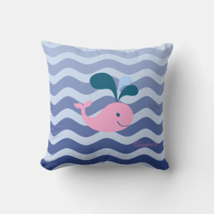 Scherpe Navy Blauwe Golven, Walvis Kussen