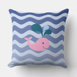 Scherpe Navy Blauwe Golven, Walvis Kussen