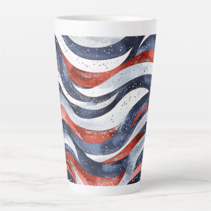 Scherpe Rood Wit Blauw Latte Mok