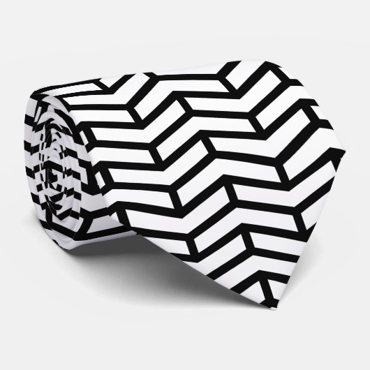 Scherpe scherpe tegengestelde pijlen Chevron wit z Stropdas (Opgerold)