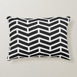 Scherpe scherpe tegengestelde pijlen Chevron zwart Accent Kussen