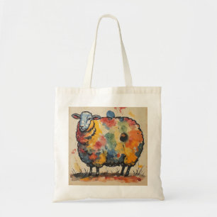 Scherpe Waterverf Schapen Schilderij Tote Bag