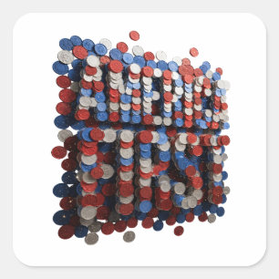 Scherpe Zilver AMERIKA EERST Ambachtsticker Vierkante Sticker