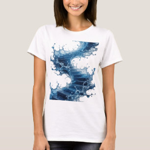 Scherpe Zilver WATER GELADEN TRAP 3D Tekst Kunst T-shirt