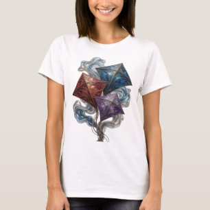 Scherpe Zilveren DRIE VLIEGERS Tekst Ontwerp T-shirt
