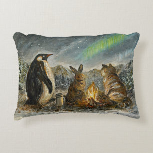 Scherpe zweverige aurora dieren schildering accent kussen