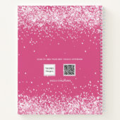 Schetchbook roze blush glitter name script notitieboek (Achterkant)