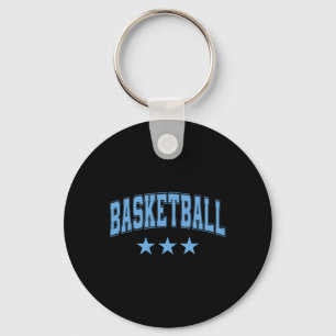 Schets Alle Sky Blue Stars Klik Retro Varsity Teks Sleutelhanger