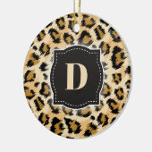 Schets Classic Leopard Pattern w / Aangepast Monog Keramisch Ornament (Links)