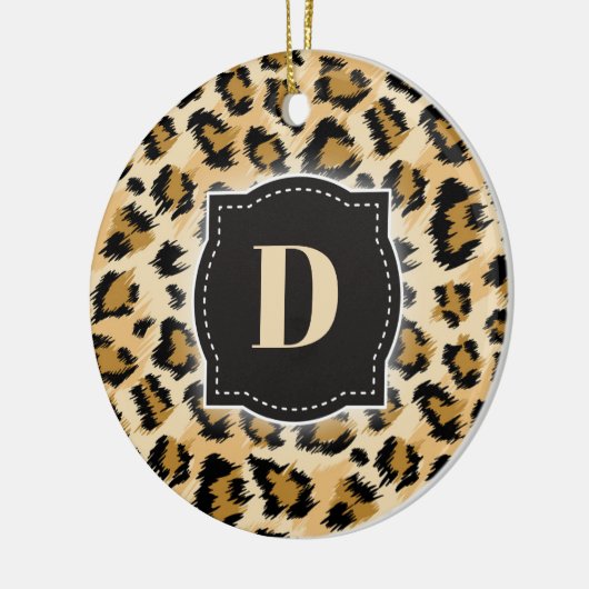 Schets Classic Leopard Pattern w / Aangepast Monog Keramisch Ornament (Links)