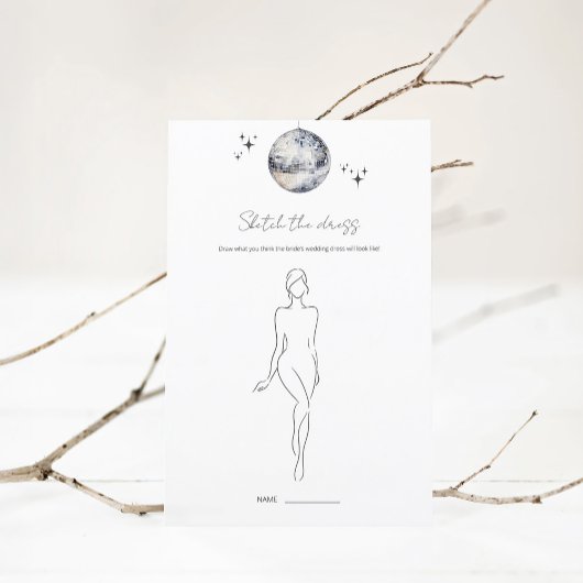 Schets de jurk Disco Ball Vrijgezellenfeest spel