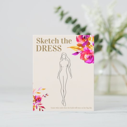 Schets de jurk Vrijgezellenfeest Game (Staand voorkant)