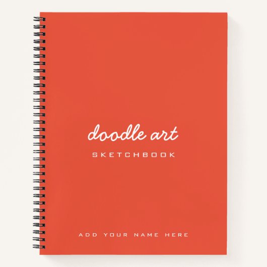 Schets doodle art naam schetsboek sinaasappel notitieboek (Voorkant)
