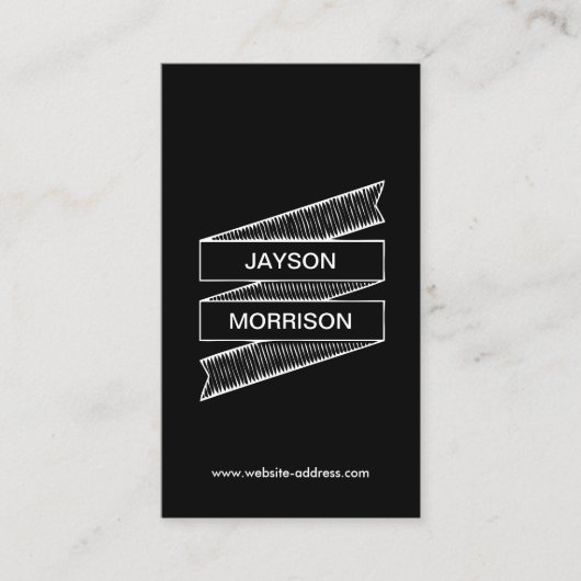 Schets Doodle Tekening lint Logo Visitekaartje (Voorkant)