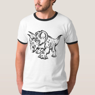 Schets Doodle Triceratops Dinosaur T-shirt