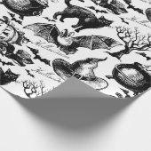 Schets Halloween naadloos patroon Cadeaupapier (Hoek)