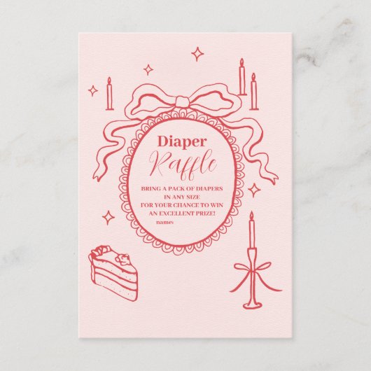 Schets Hand getrokken boog Baby shower Diapper Raf Informatiekaartje (Voorkant)