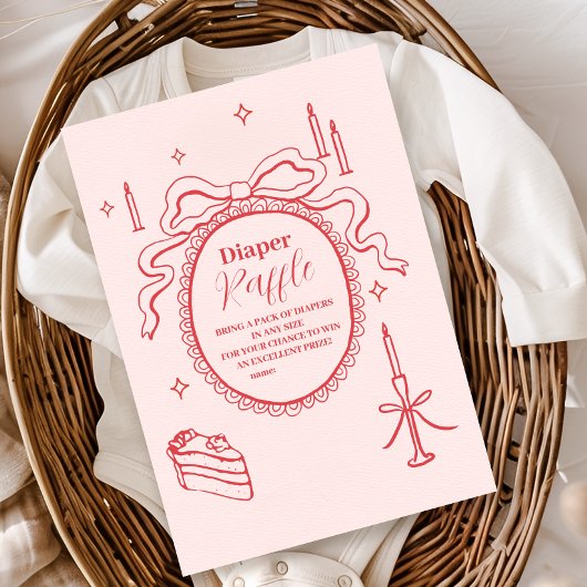 Schets Hand getrokken boog Baby shower Diapper Raf Informatiekaartje