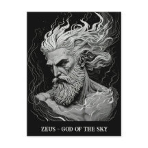 Schets Kunst Zwart en Witte Zeus God van de hemel