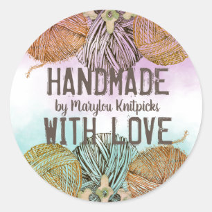 Schets met gehaakte breien labels stickers