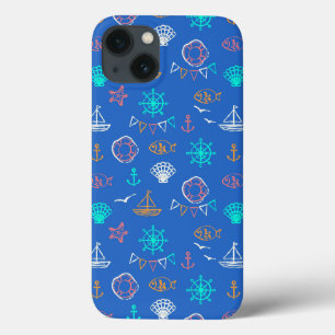 Schets met krijt op zeevaartthema 1 iPhone 13 hoesje