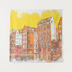 schets of afbeelding van de waterverf van de tradi wandkleed