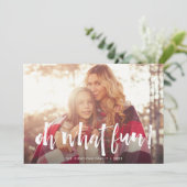 Schets-overlay | Wat een pret Foto Feestdagenkaart (Staand voorkant)