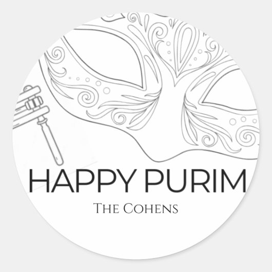 Schets Purim Label (Voorkant)
