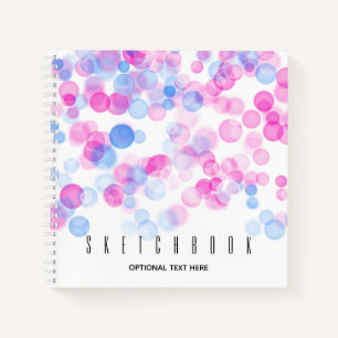 Schets Roze Blauwe Bokeh Effect Stippen Geperson Notitieboek