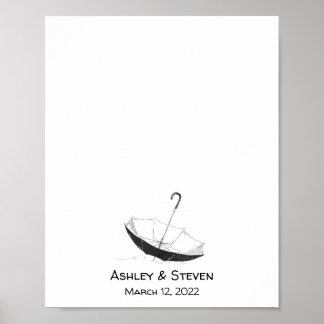 Schets Umbrella Thumbprint Guestbook Poster