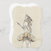 Schets van Athena Statue Invitation - Elegant Kaart (Voorkant / Achterkant)